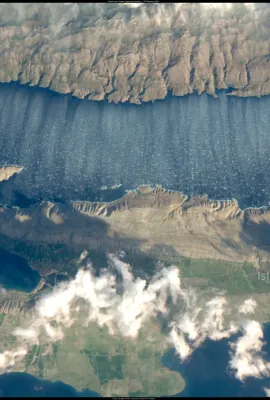 Bora wind creates spectacular patterns on the Adriatic Sea