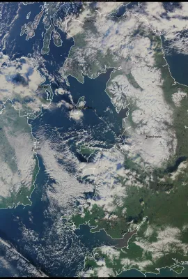 Parts of the British Isles covered with snow