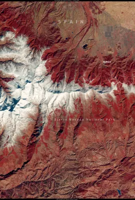 Snowfall in Sierra Nevada, Spain