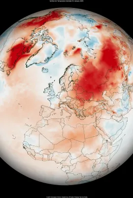 January 2025, the warmest January on record globally