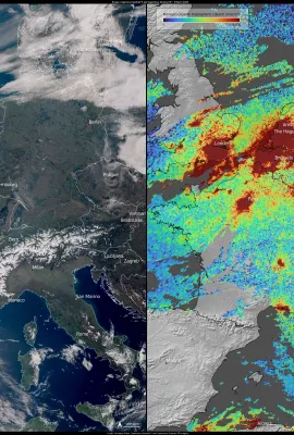 Air quality patterns over parts of Europe