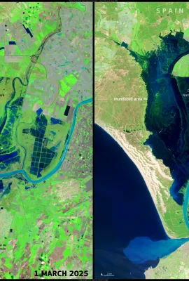 Intense rainfall replenishes wetlands in the Doñana National Park