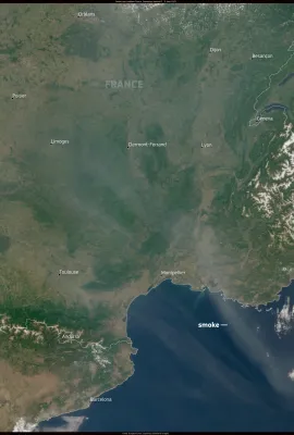 Smoke over southern France