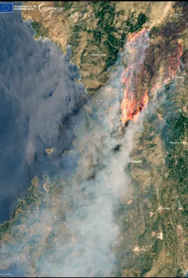 Wildfire emergency on Chios, Greece