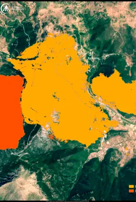 Wildfire in the Peloponnese region of Greece