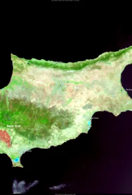 Burn scar in the southern part of Cyprus