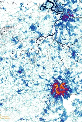 Visualising population density with Copernicus data