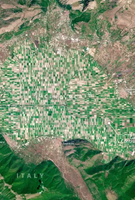 Agricultural mosaic of the Fucino Plain, Italy