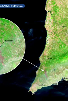 Wildfires in the Western Algarve, Portugal