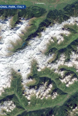 Snowfall in the Stelvio National Park, Italy