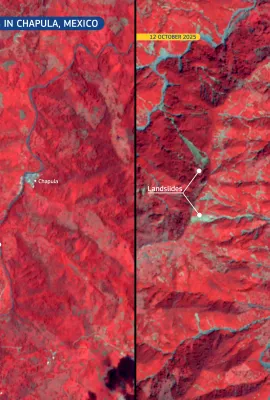 Devastating landslides and flooding in Chapula, Mexico