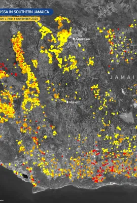 The impacts from Hurricane Melissa monitored by Copernicus EMS