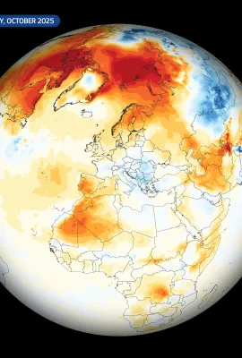 October 2025, the third warmest October on record