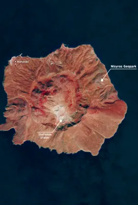 The volcanic Nisyros Island, Greece, designated a UNESCO Global Geopark