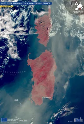 Dust over Sardinia, Italy and Corsica, France