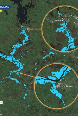 Flooding in Ireland after Storm Claudia