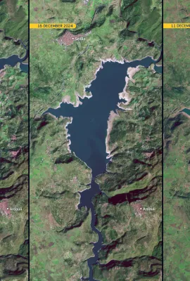 Decreasing water levels in Lake Omodeo, Italy
