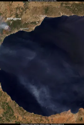 Wildfire raging in Andalucia, Spain