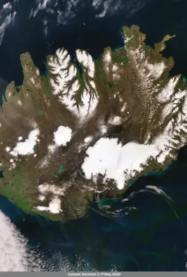 Cloudless view of Iceland