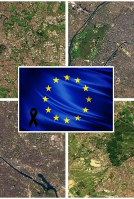 EU flags placed at half-mast across the European Union