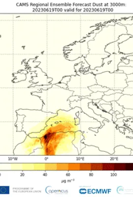 OBSERVER: Out of Africa – Copernicus forecasts the movement of dust plumes across continents