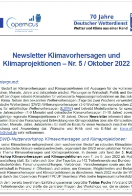 5th Newsletter on Climate Predictions and Climate Projections