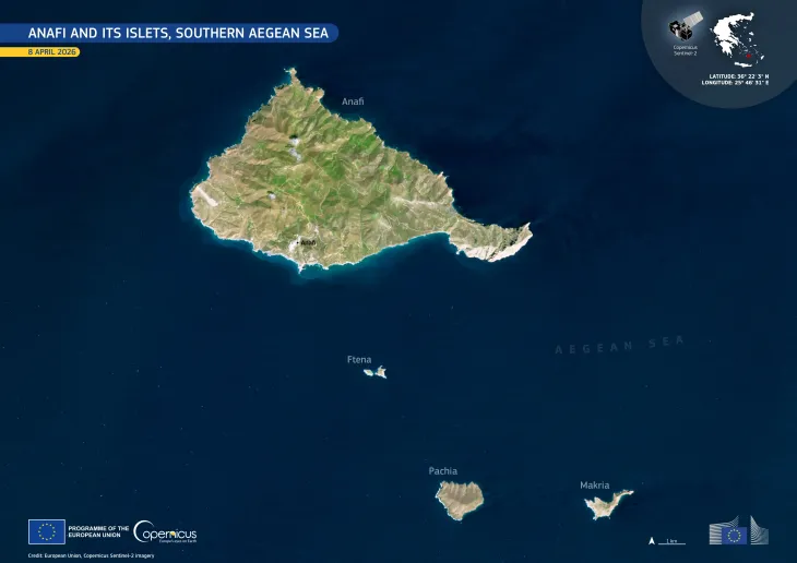 Anafi and its islets in the southern Aegean Sea