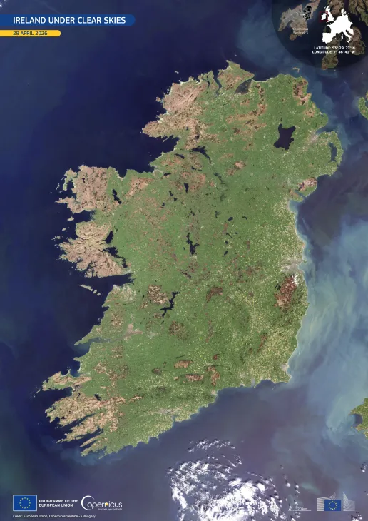 cloudless view of Ireland