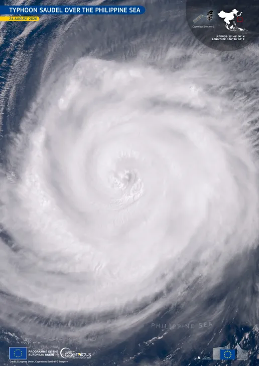 Image of Typhoon Saudel over the Philippine Sea