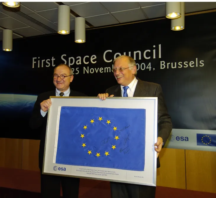 Jean-Jacques Dordain and Guenter Verheugen 