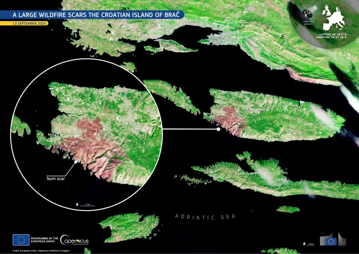 Brač island wildfire