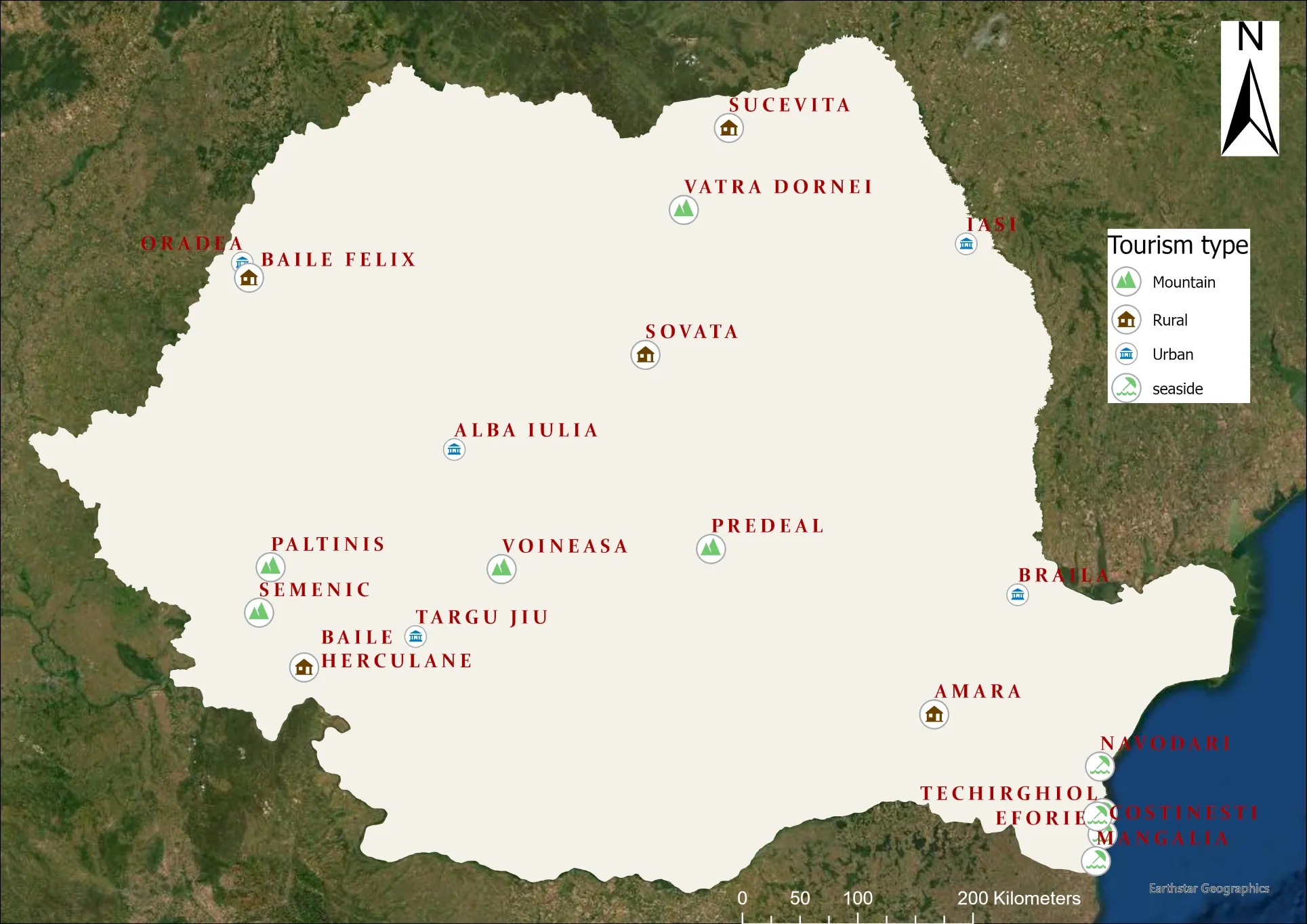 Selected touristic destination in Romania within WeCENT project