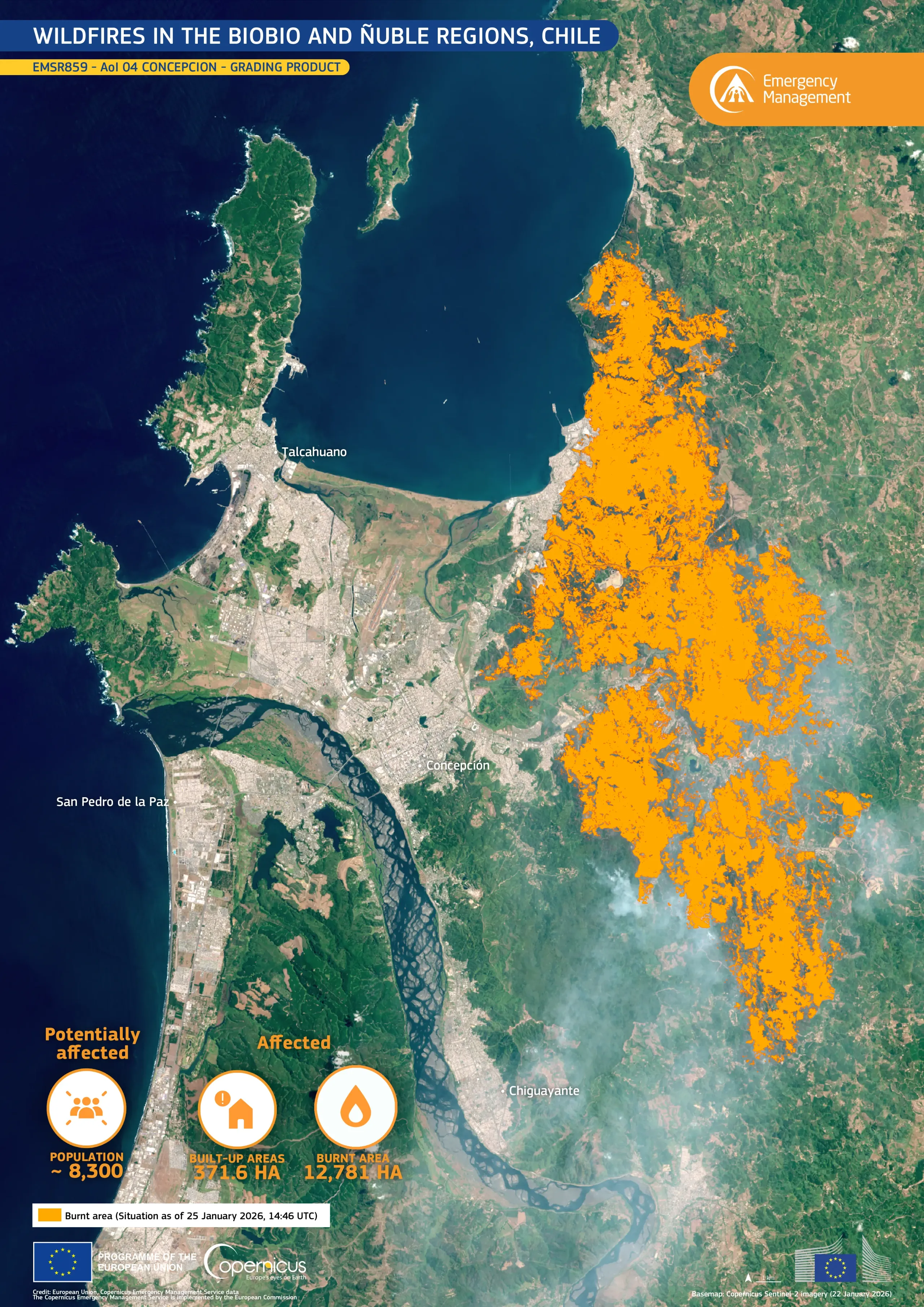 Wildfires in the Biobío and Ñuble regions, Chile