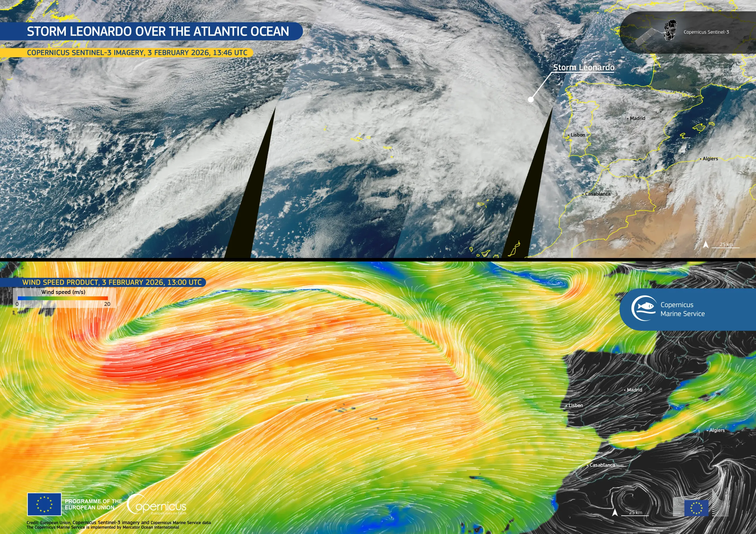Storm Leonardo over the Atlantic Ocean