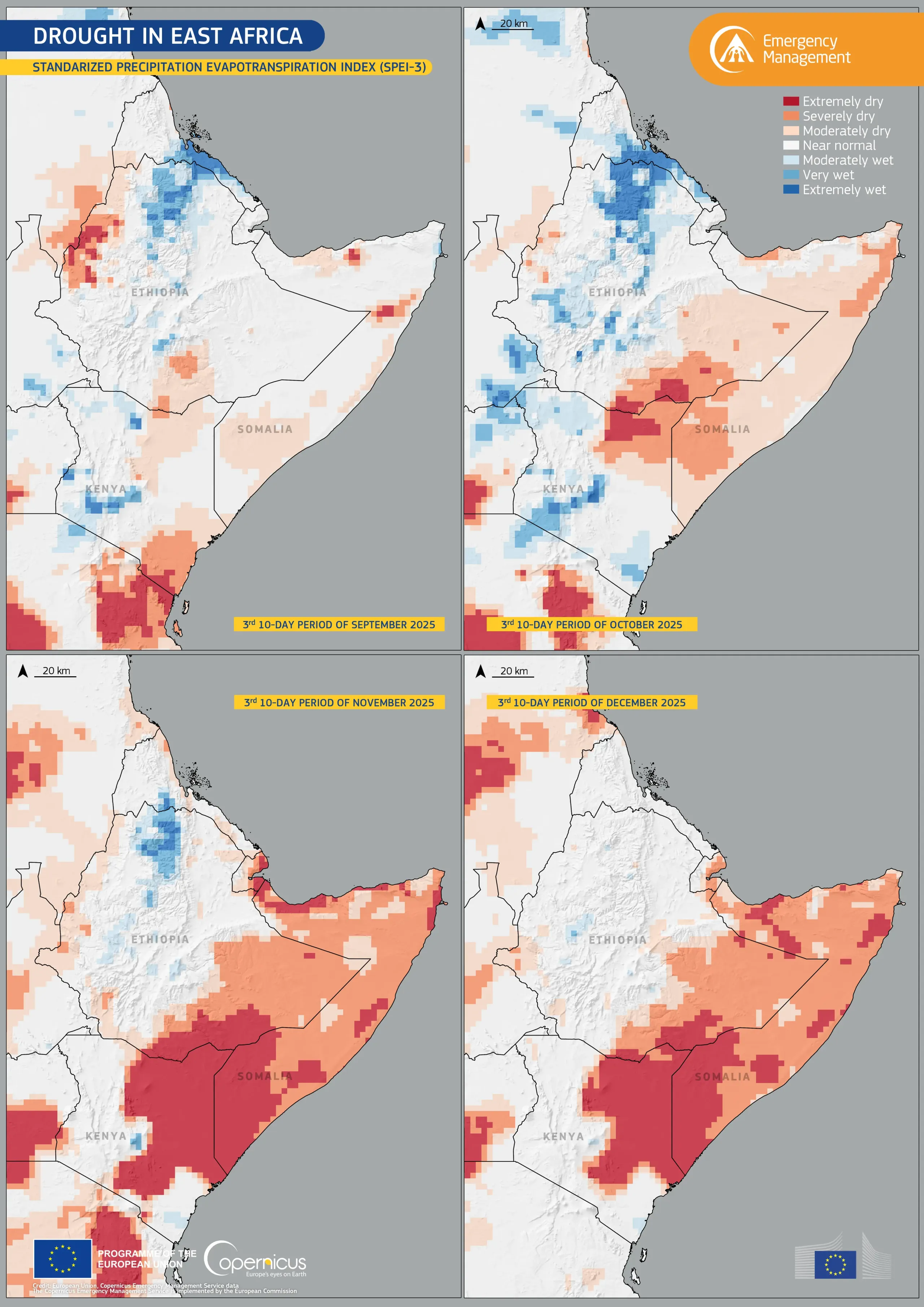 Drought onset in East Africa at the end of 2025