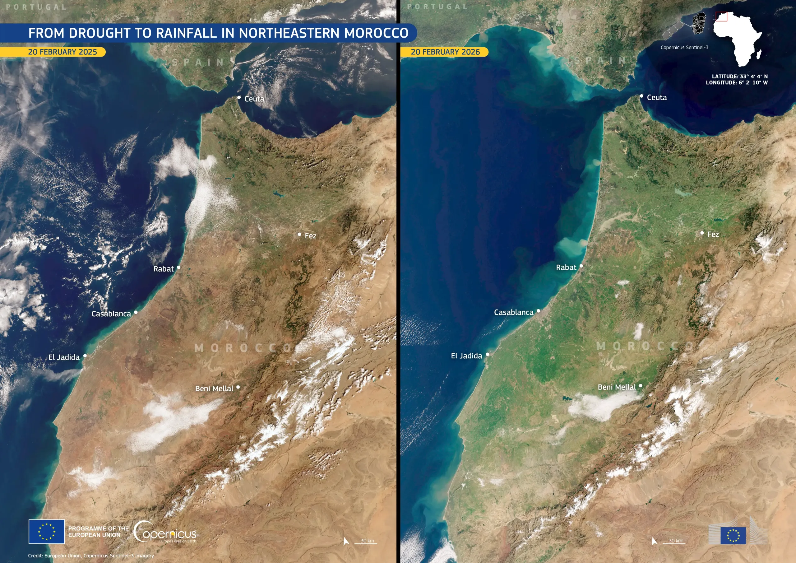 From drought to rainfall in Northeastern Morocco