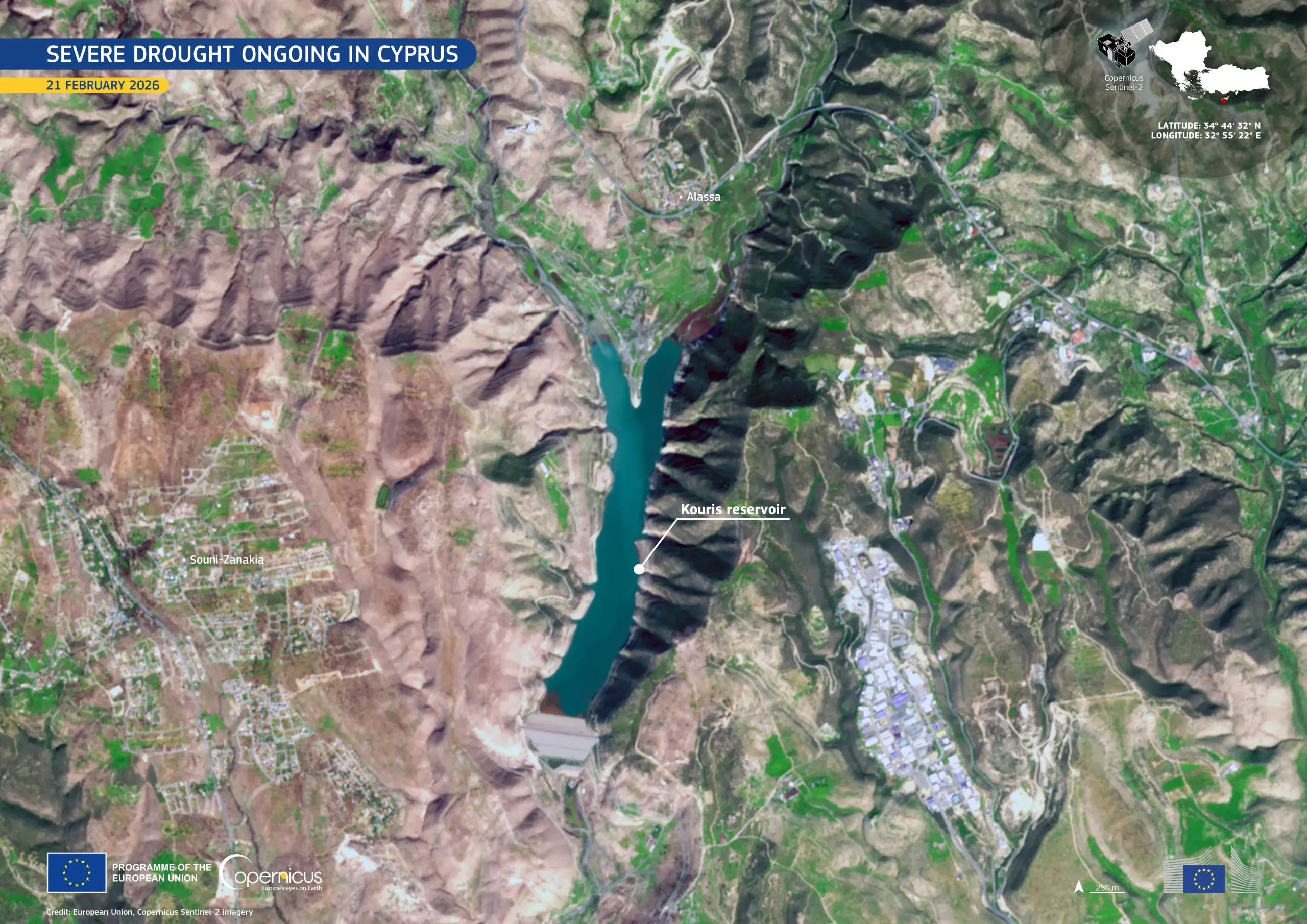 Severe drought in Cyprus, February 2026