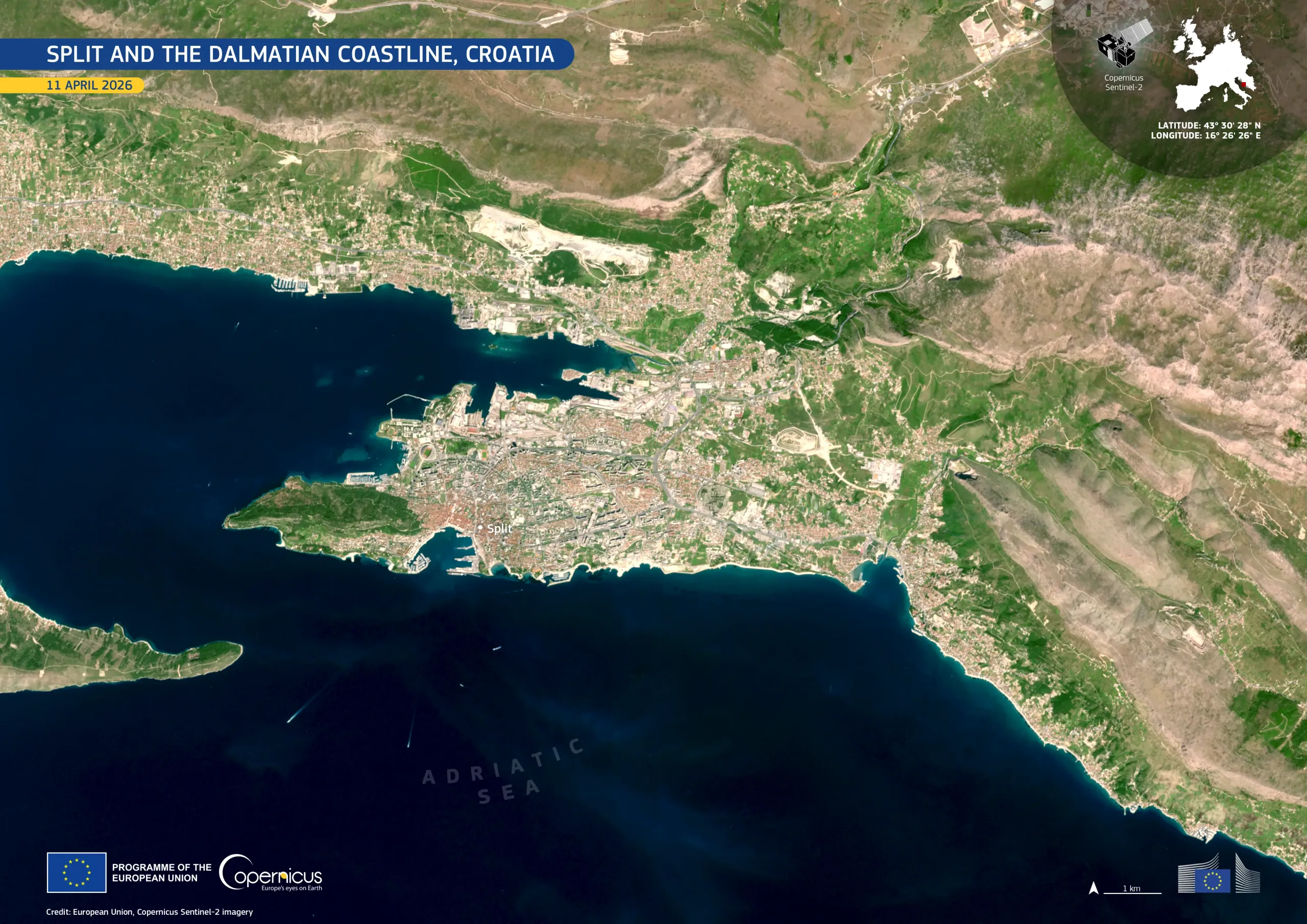 Split shows Croatia’s Adriatic coastline in spring colour