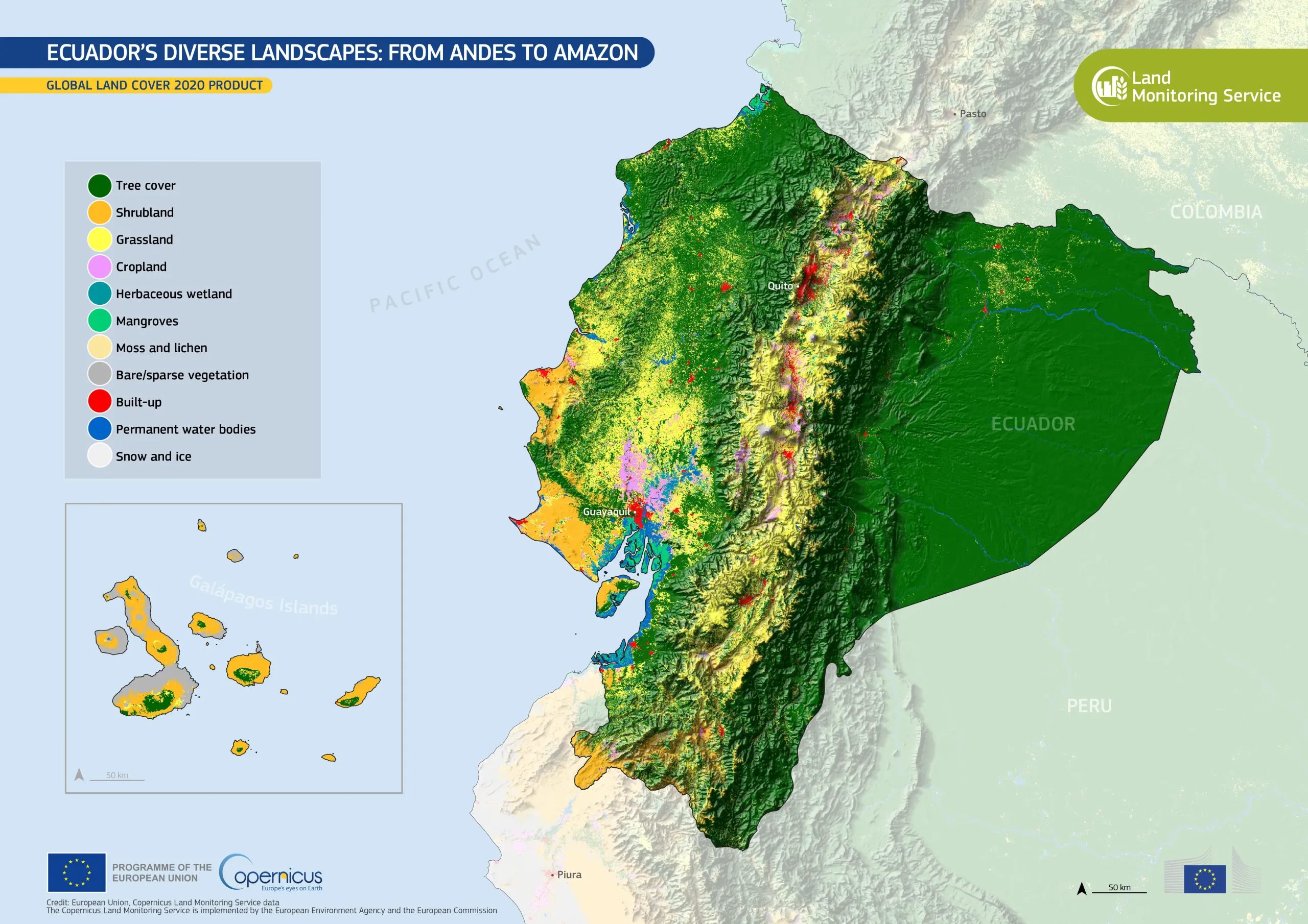 Ecuador’s diverse landscapes stretch from the Andes to the Amazon - CLMS global land