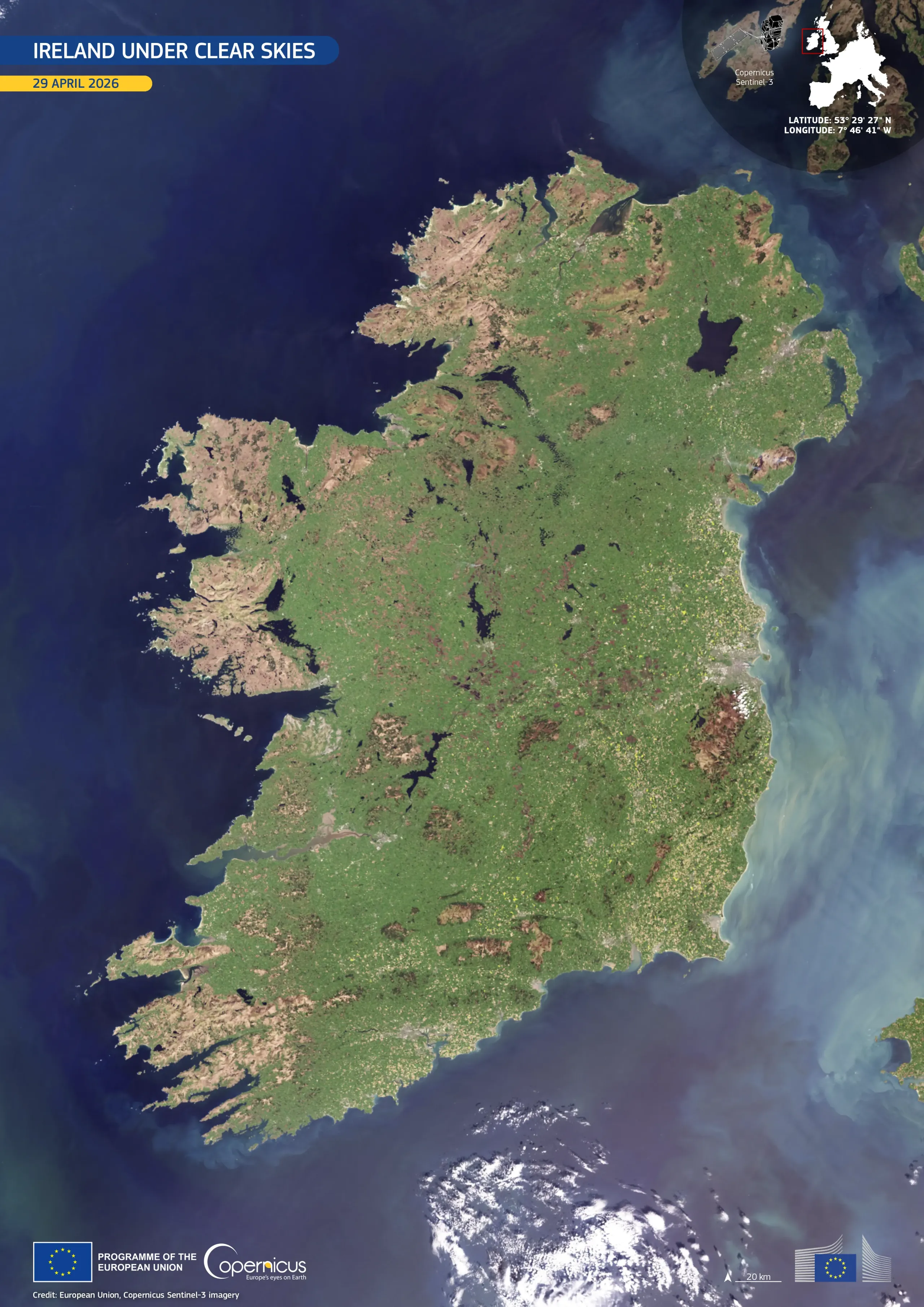 cloudless view of Ireland