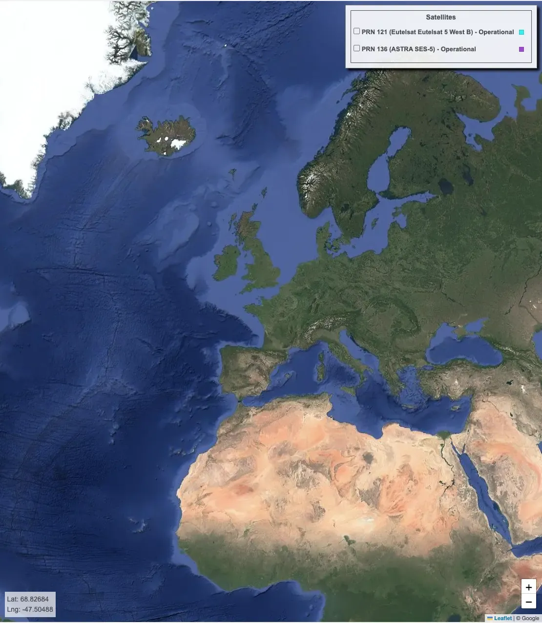 EGNOS visibility map