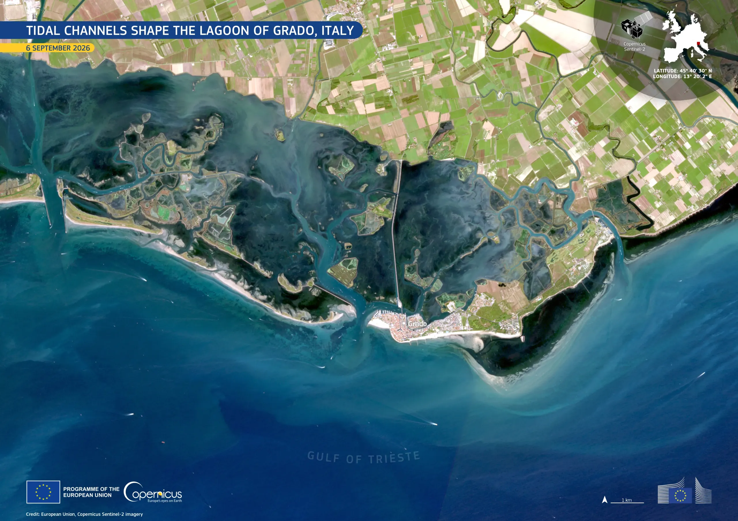 Sentinel-2 image of the Grado lagoon in Italy