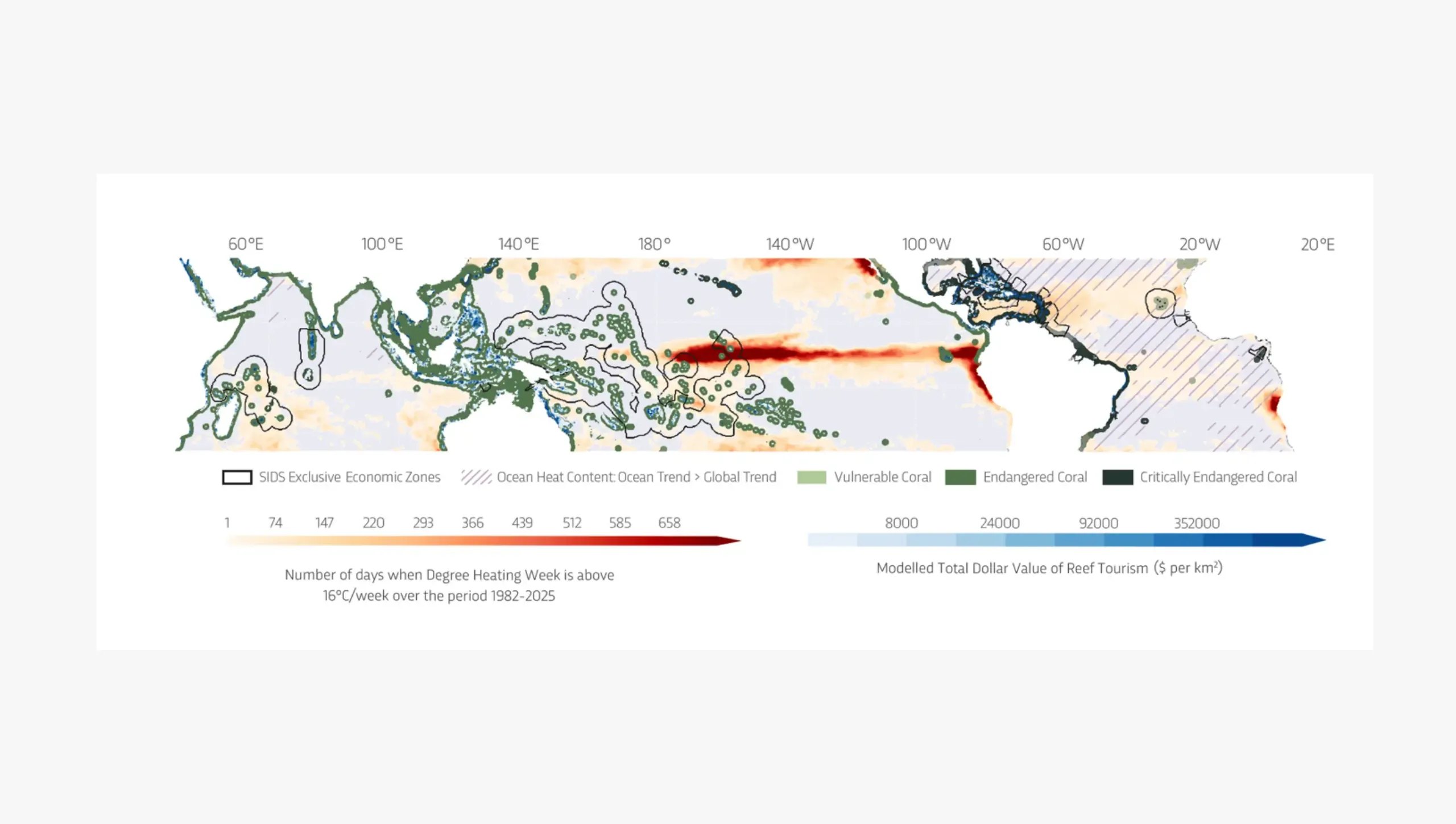 A map of the impacts of biodiversity loss on tourism activity. 