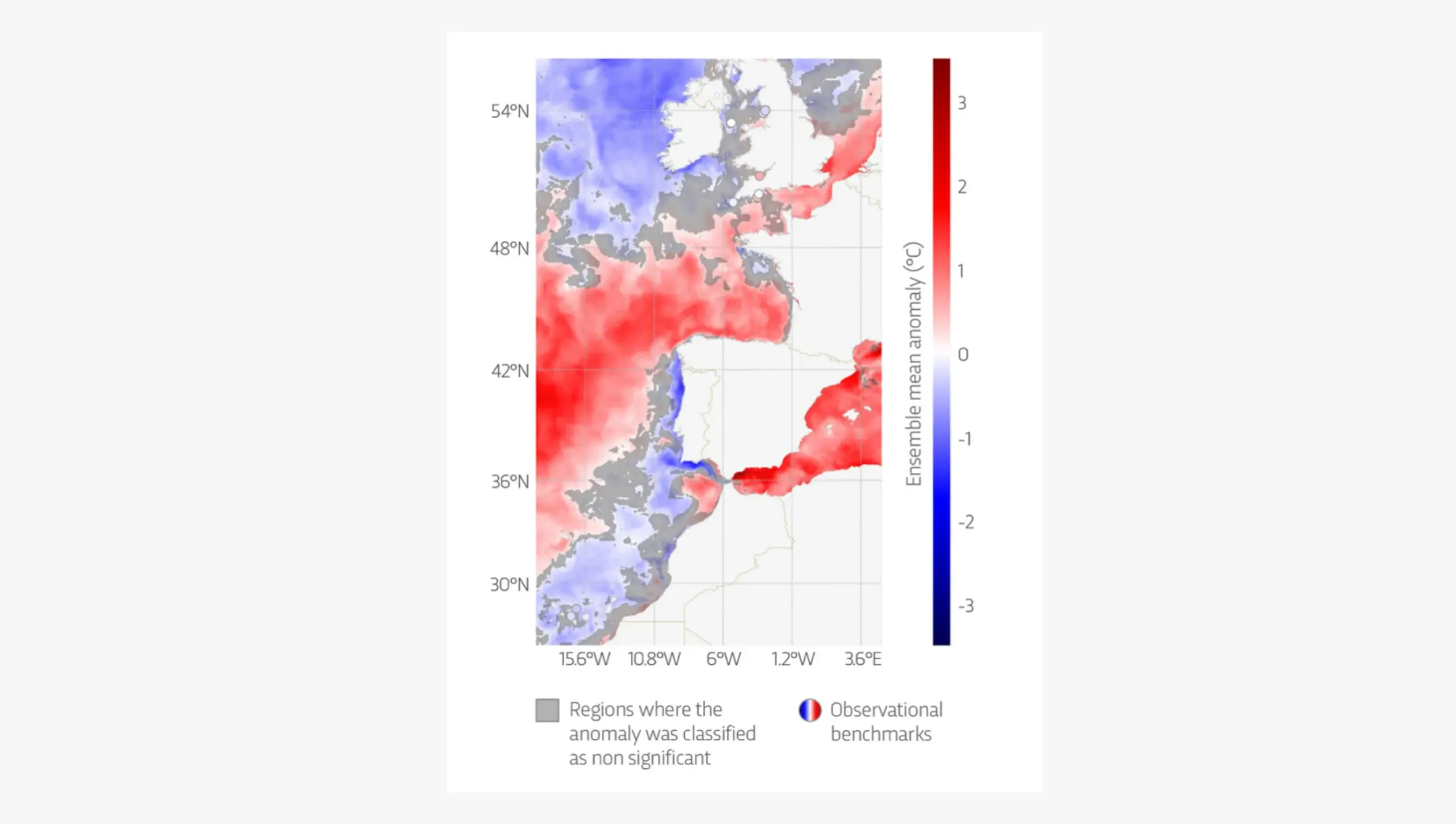 A map showing the anomaly of the maximum sea-surface temperature in 2024 compared to a 1993-2023 baseline.