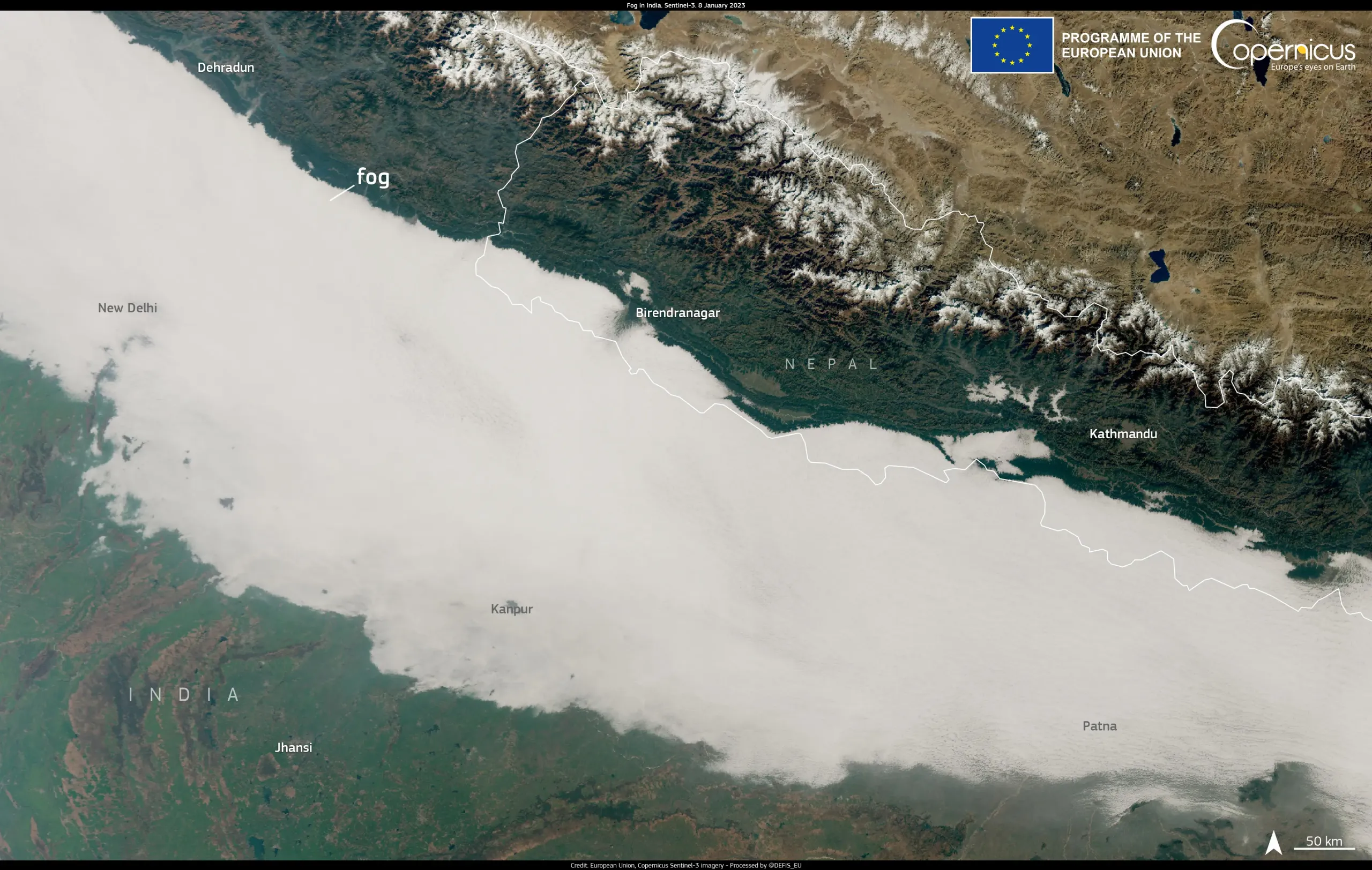 Fog in Northern India