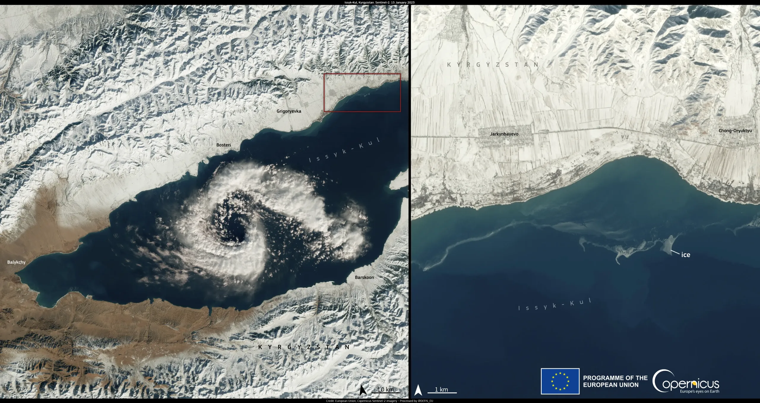 Extreme cold weather freezes Issyk-Kul lake