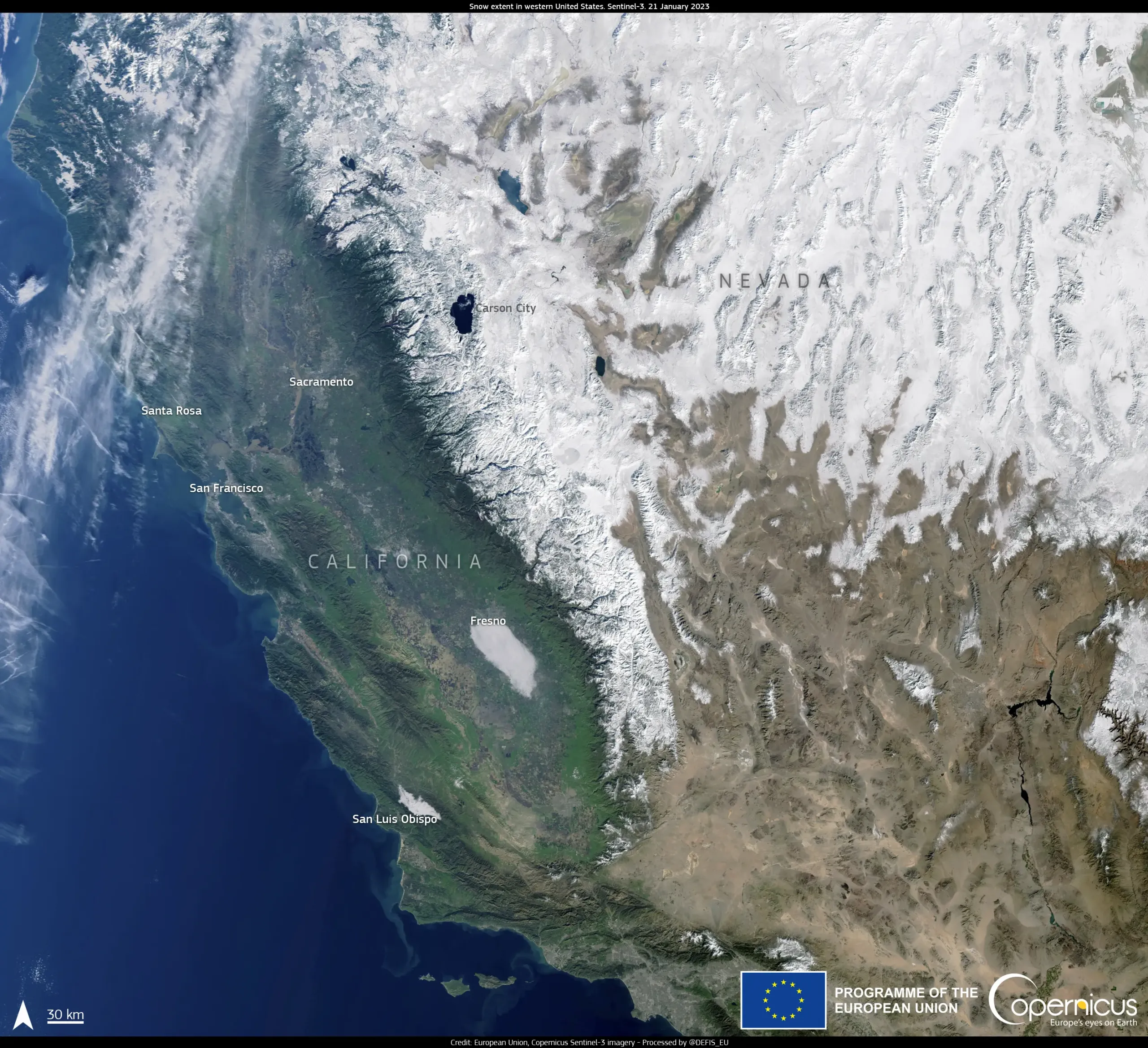 Snowpack in Sierra Nevada reaches record levels