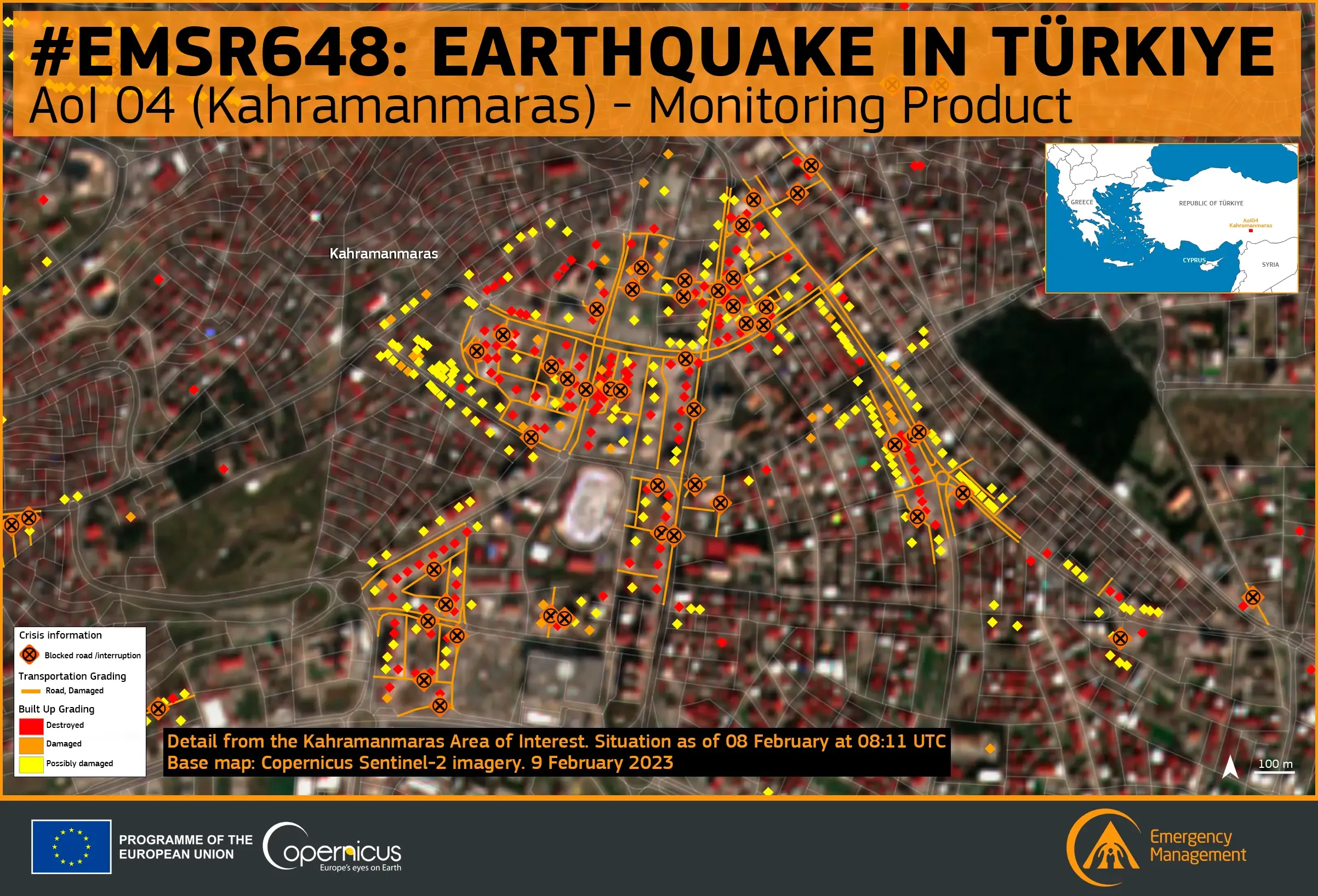 Catastrophic earthquake in Türkiye: the activities of the Copernicus Emergency Management Service