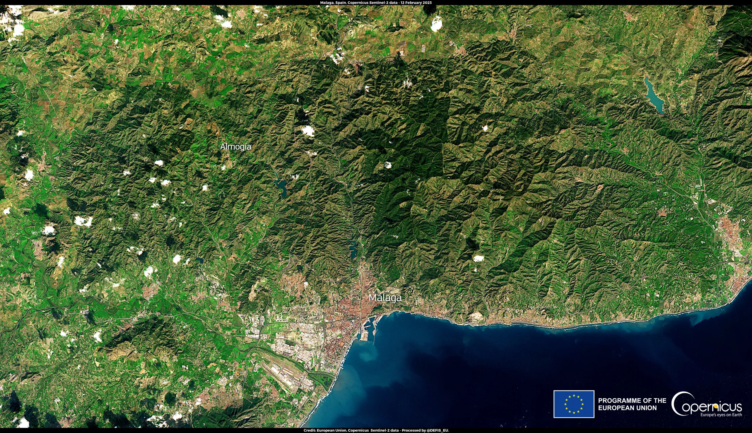 Early blossoming of almond trees in southern Spain