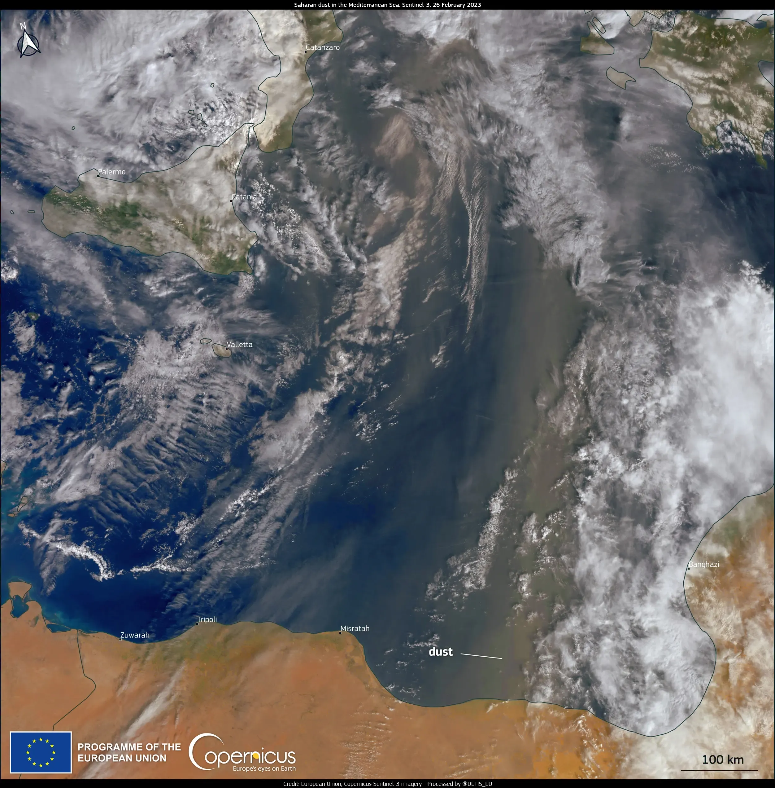 Saharan dust storms deteriorate air quality in Southern Europe
